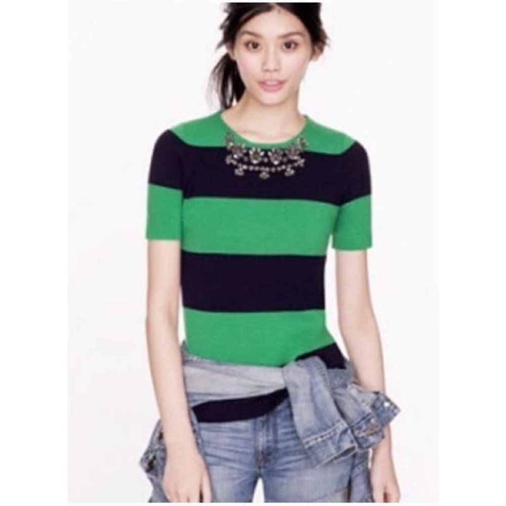 J. Crew Blue & Green Rugby Sweater XS
